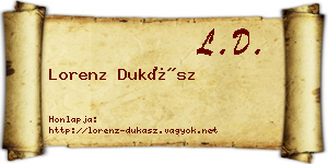 Lorenz Dukász névjegykártya
